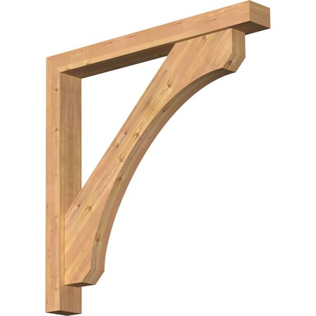 Ekena Millwork Legacy Block Smooth Bracket w/ Offset Brace, Western Red Cedar, 5 1/2"W x 46"D x 46"H BKT0604X46X46LEC05SWR